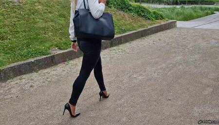 Pantyhose feet get wet in Volkspark Potsdam wmv 1280 x 720