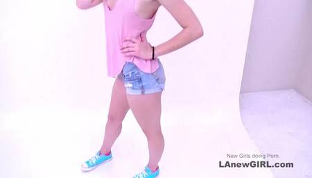 Horny Blonde Tests her Sucking Skills on Porn Producer