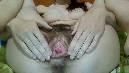 Deep Fingering, Hairy Pussy Masturbating