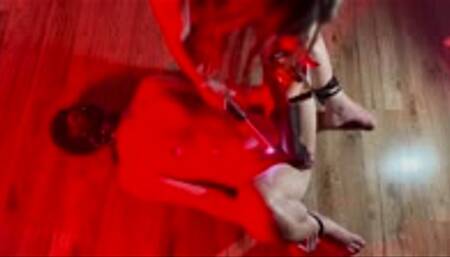 Femdom training: whiping and electro play