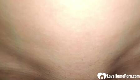 Horny shaved teen lets me record in closeup