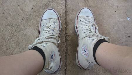 Showing off my well worn high top Converse All Stars from every angle replay