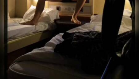 Jerk off on a Ship Between Poland and Sweden. Cumshot in Cabin of Ship