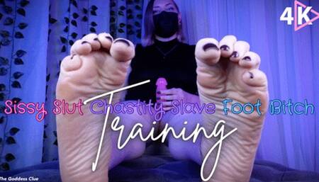 Sissy Slut Chastity Slave Foot Bitch Training - 4K - The Goddess Clue, Half Hour Sissification Session, Nipple Play Encouragement, Foot Domination, Chastity Training, Strap-On POV with Double Penetration Training Schedule and Sissy Task