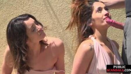 Public humiliated babe fucked outdoor after BDSM whipping