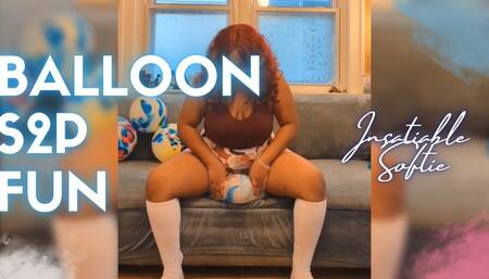 Looners: Sexy Redhead BBW Sits to Pop Pretty Balloons