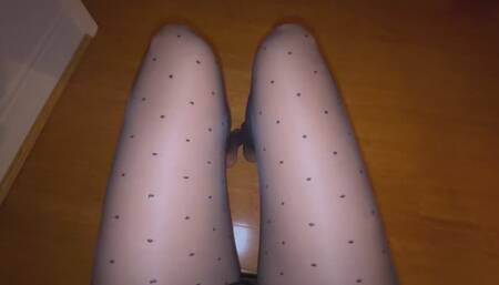 Stocking worship with feet rubbing POV