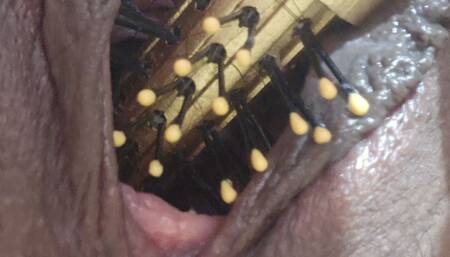 Destroying Pussy with Bristles