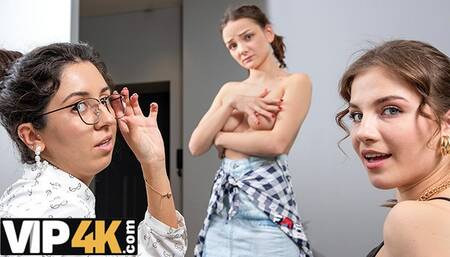 Lissome Milana and Olivia's lesbian porn