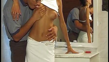 German beauty with an amazing body taking a dick deep in her muff