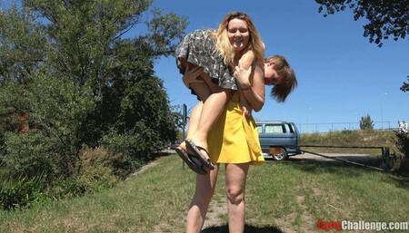 Sasha and Kris - outdoor lift and carry fun (4K quality)