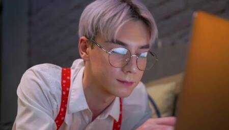 Purple Haired Twink Karol Gajda Jacks It!