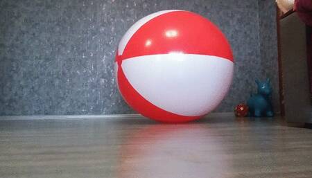 riding red-white ball