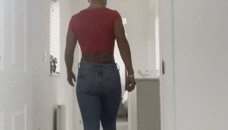 Muscle posing Abs, wet steamy shower wet T-shirt