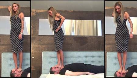 CECILIA - No mercy under my feet - Body face and dick trampling, throatstanding, foot domination - REMASTERED