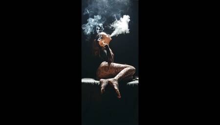 Smoking an All White Ciggy, in an All Black Lace Body Stocking ;) Muaa xx