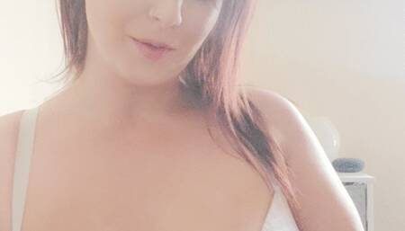 Smoking in my white bra and grey little shorts