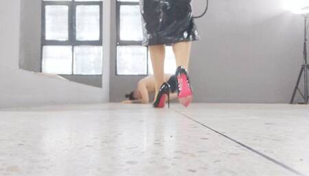 REUPLOADED Ama K best bullwhipping on wolford pantyhose and black stilettos