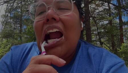 Toothbrushing in the woods June 2024