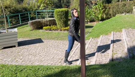 Kahina and her Hunter boots