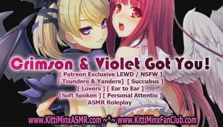 NSFW 18+ XXX Erotic ASMR Audio Roleplay - Tsundere & Yandere Succubus Girls Crimson And Violet Have Their Way With You! [ Threesome aka 3 Way ]