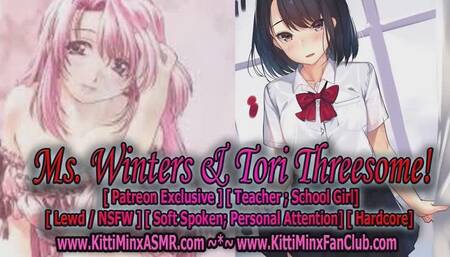 NSFW 18+ XXX Erotic ASMR Audio Roleplay - Teacher Linda Winters And Student Girlfriend Tori Tag Team You In A Hot Threesome!