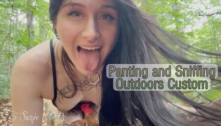 Sniffing and Panting Outdoors Custom
