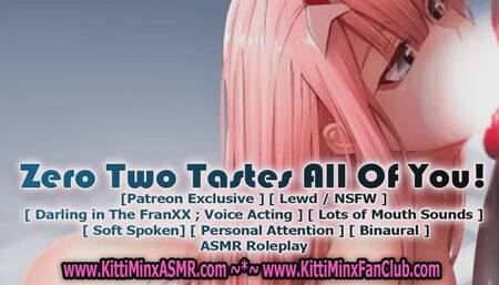 NSFW 18+ XXX Erotic ASMR Audio Roleplay - Zero Two From Darling In The FranXX [ Anime ] Tastes Every Inch Of You!