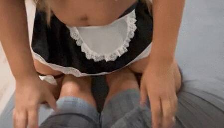 Maid likes to suck host’s small cock Part B