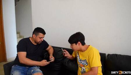 MY STEPSISTER SUCKS ME OFF BEHIND MY FRIEND'S BACK