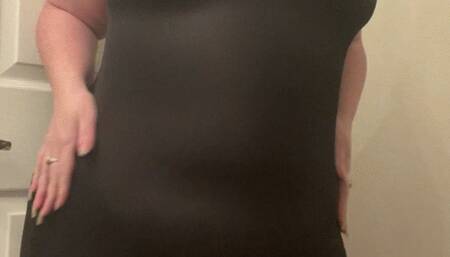 Blk Pleather Minidress Bath