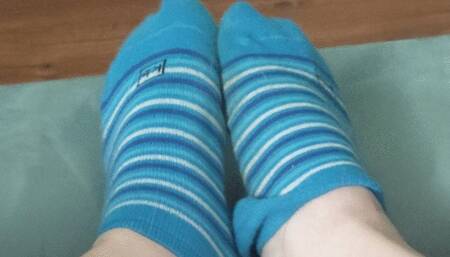 Blue Striped Ankle Socks