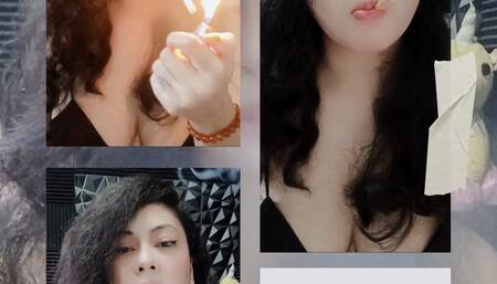 the cigarette goes upwards while pulling hands-free SMOKING CORK 100S AUDIBLE