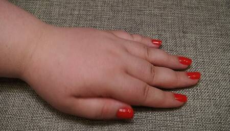 #1 BBW hand with red manicure (no talking)
