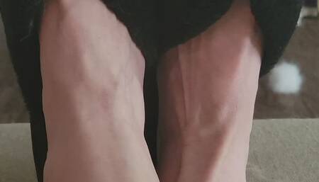 Wiggling toes in house shoes