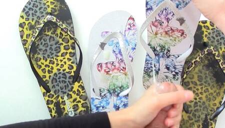 Footjob and Handjob on Flip Flops