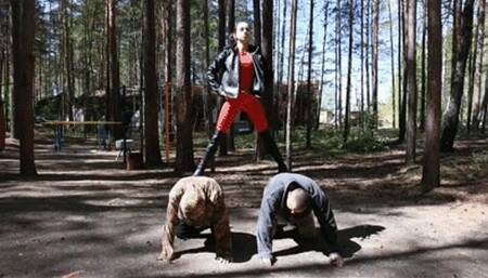 The defeated guys are trying to get revenge on Tiffany