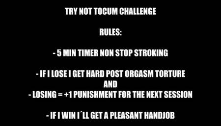 Our first Video - 5 min no cum challenge