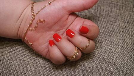 #3 BBW hand with red manicure (no talking)