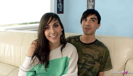 Real Teen Couple 18 Pickup and Seduce to First Anal Sex for Her at Casting