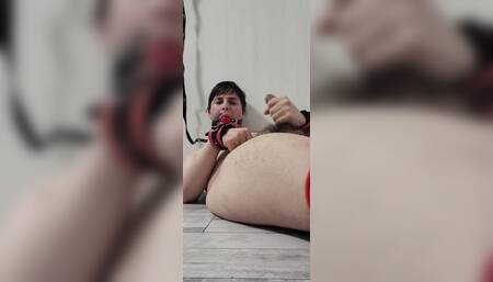 Fat Hairy Boy Cumming Tied up