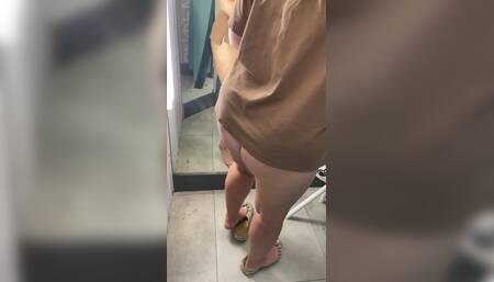 Trying on Different Panties in the Fitting Room
