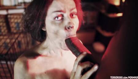 Brunette scene with femme fatale Jason Brown and Sovereign Syre from Terror XXX