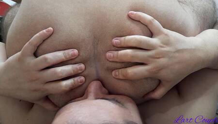 Submissive Wife Worships Husband's Ass to Display Her Dedication