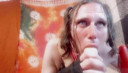 Babytgirl: Deepthroat Blowjob Training and Open My Slut Ass with Huge Plug