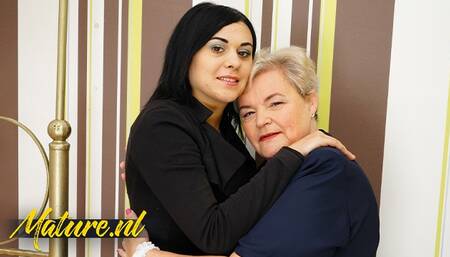 Horny Babe Rowan & Granny Haline Playing With Their Pussy, Tits & Butts