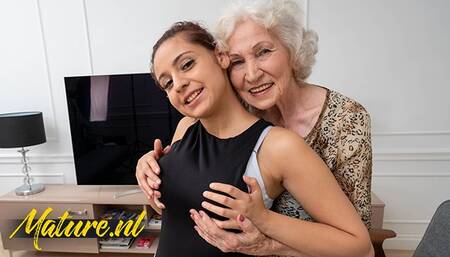 Hairy Granny Norma Is Having a Lot Of Fun With Big Tits Teen Sheryl Collins