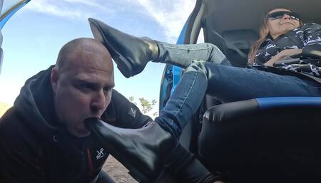 Licking Boots in the Car