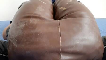 Brown Leather Pant Ass Fucked