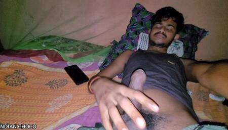 Horny Indian Boy Waking up with His Big Hard Cock